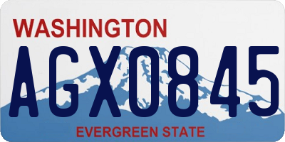 WA license plate AGX0845