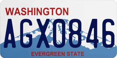 WA license plate AGX0846
