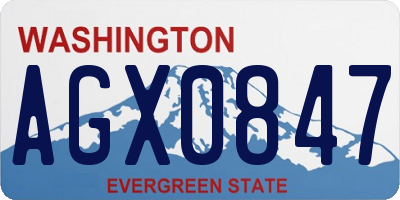WA license plate AGX0847