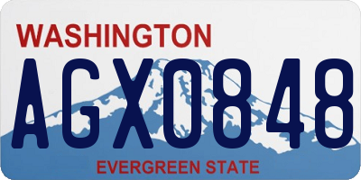 WA license plate AGX0848