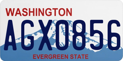 WA license plate AGX0856