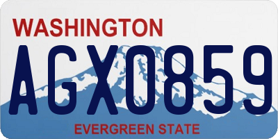 WA license plate AGX0859