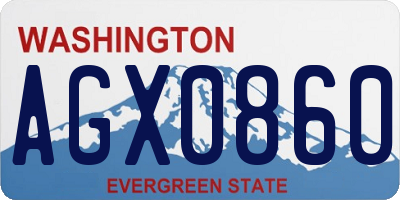 WA license plate AGX0860