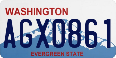 WA license plate AGX0861