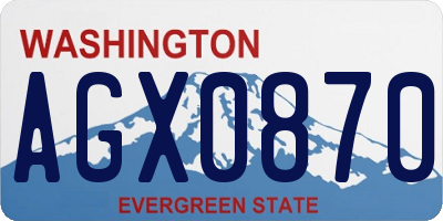 WA license plate AGX0870
