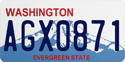 WA license plate AGX0871