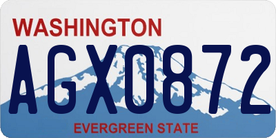 WA license plate AGX0872