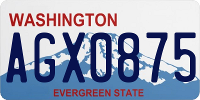 WA license plate AGX0875