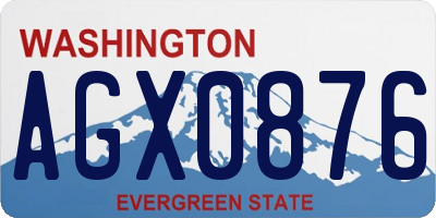 WA license plate AGX0876