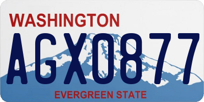 WA license plate AGX0877