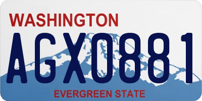 WA license plate AGX0881