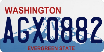 WA license plate AGX0882