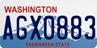 WA license plate AGX0883