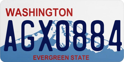 WA license plate AGX0884