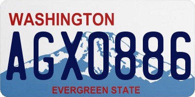 WA license plate AGX0886