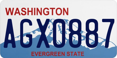 WA license plate AGX0887