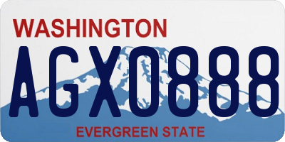 WA license plate AGX0888
