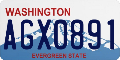 WA license plate AGX0891