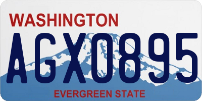 WA license plate AGX0895