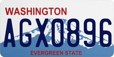 WA license plate AGX0896