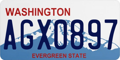 WA license plate AGX0897