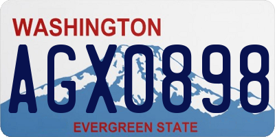 WA license plate AGX0898