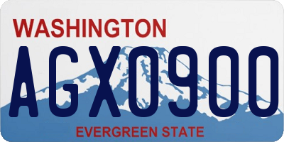 WA license plate AGX0900