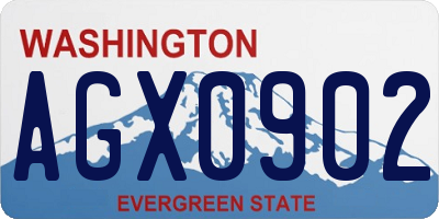 WA license plate AGX0902
