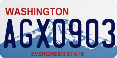 WA license plate AGX0903