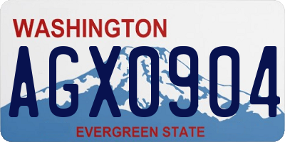 WA license plate AGX0904