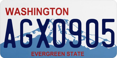 WA license plate AGX0905