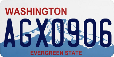WA license plate AGX0906