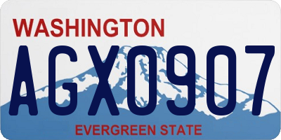 WA license plate AGX0907