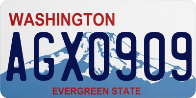 WA license plate AGX0909