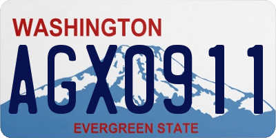 WA license plate AGX0911