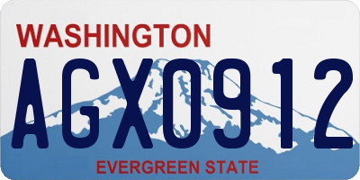 WA license plate AGX0912