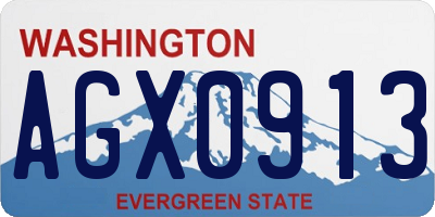 WA license plate AGX0913