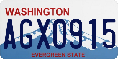 WA license plate AGX0915