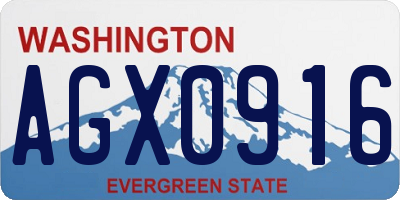 WA license plate AGX0916