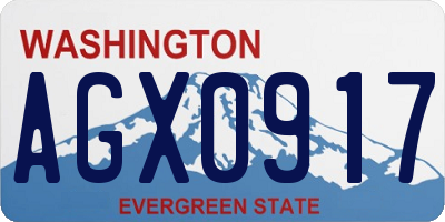 WA license plate AGX0917