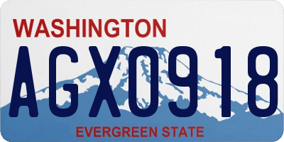 WA license plate AGX0918