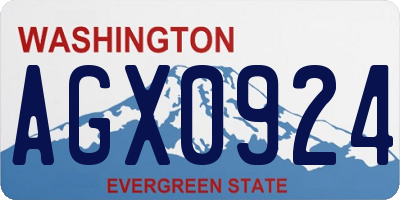 WA license plate AGX0924