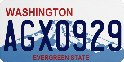 WA license plate AGX0929