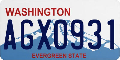 WA license plate AGX0931