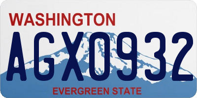 WA license plate AGX0932
