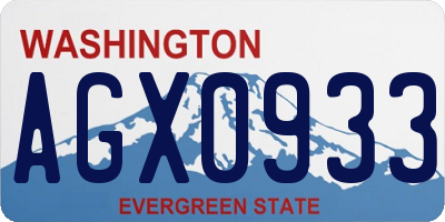 WA license plate AGX0933