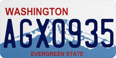 WA license plate AGX0935
