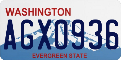 WA license plate AGX0936