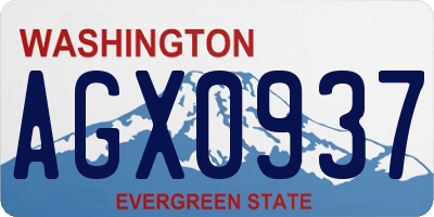 WA license plate AGX0937