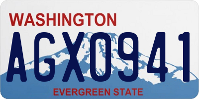 WA license plate AGX0941